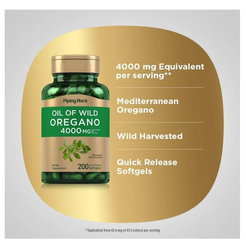 Extracto Aceite Oregano 4000 200 CAPSULAS