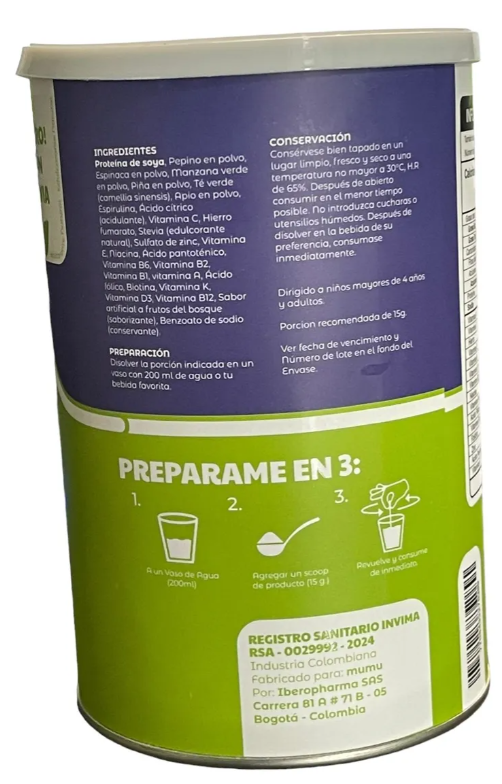 Mumu Batido Verde En Polvo 500