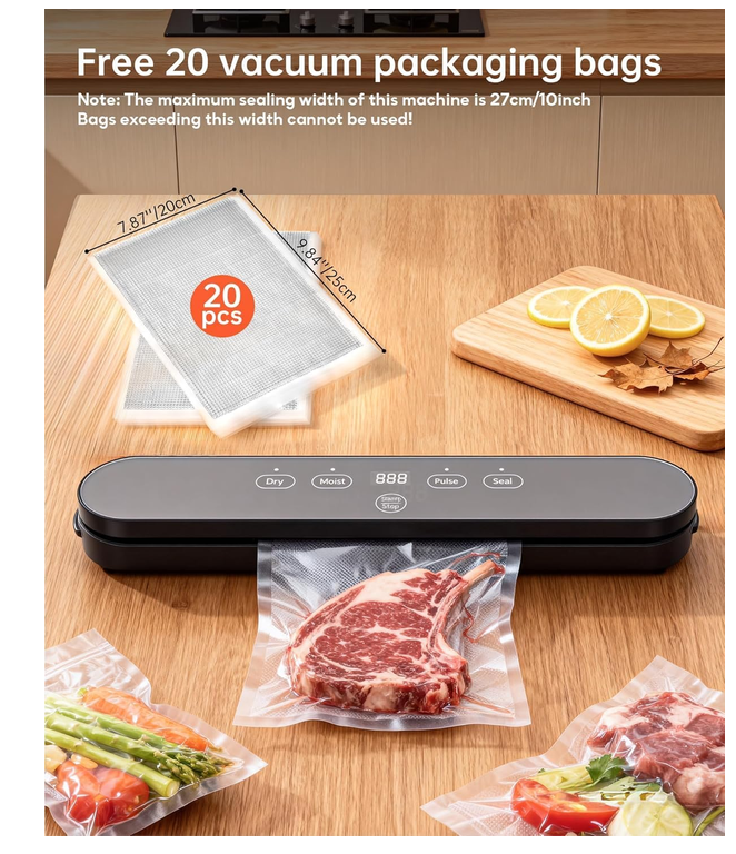 Sellador Al Vacío Digital Para Alimentos Con Temporizador