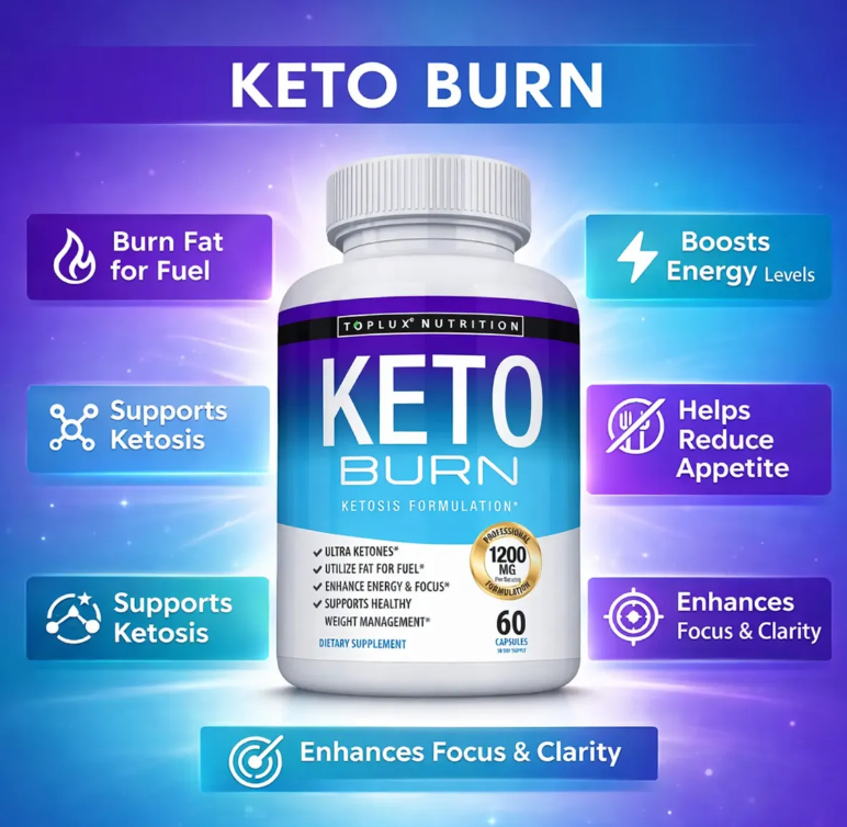 Keto Burn Toplux 1200mg 60 Cápsulas Cetonas Exógenas Cetosis