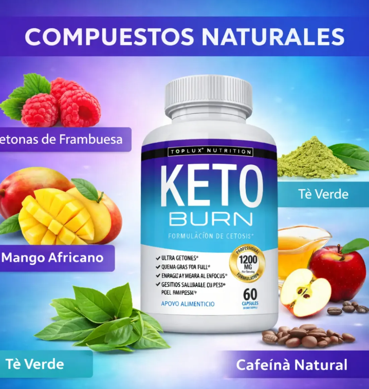 Keto Burn Toplux 1200mg 60 Cápsulas Cetonas Exógenas Cetosis