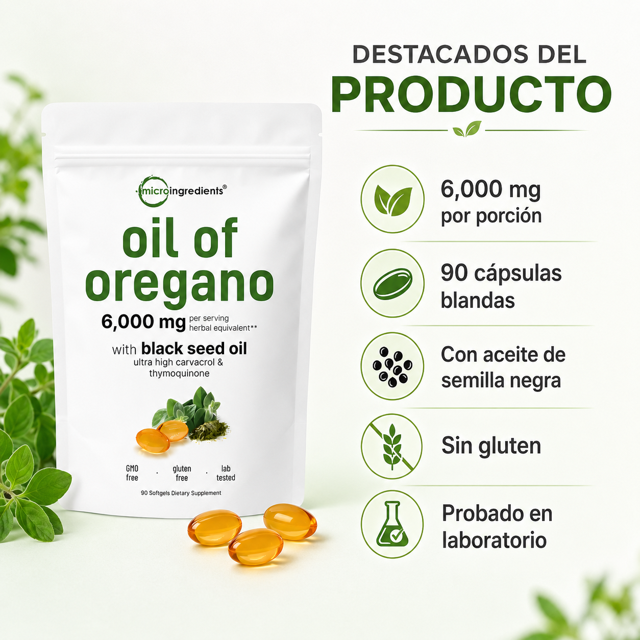 Candida Support Oregano x90 capsulas 6000mg