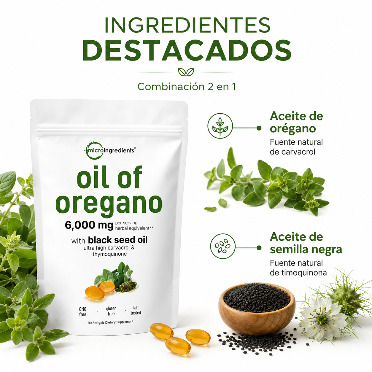 Candida Support Oregano x90 capsulas 6000mg