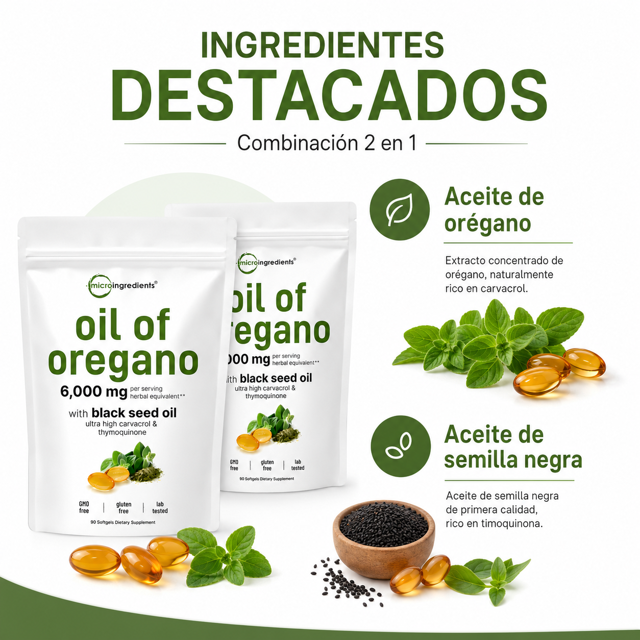 Candida Support Oregano 6000mg 180 capsulas