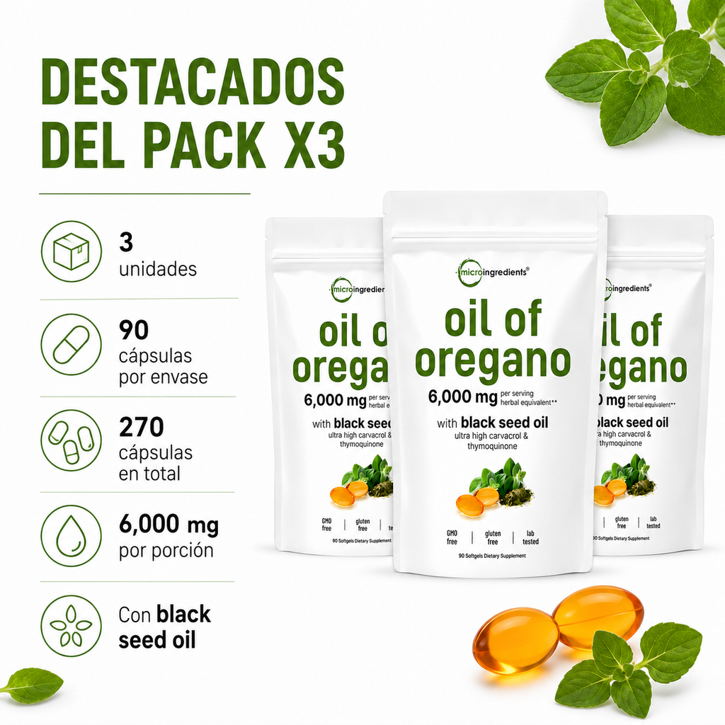 Candida Support Oregano 270 capsulas 6000mg