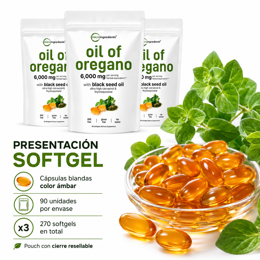 Candida Support Oregano 270 capsulas 6000mg
